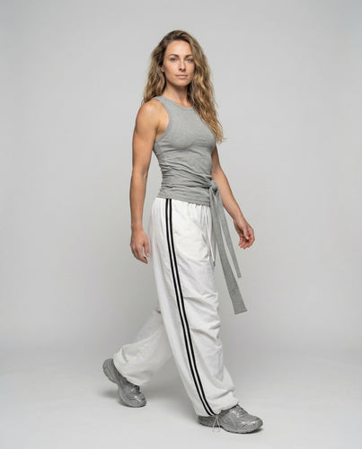 Damen Haremshose Sportstil Kontraststreifen