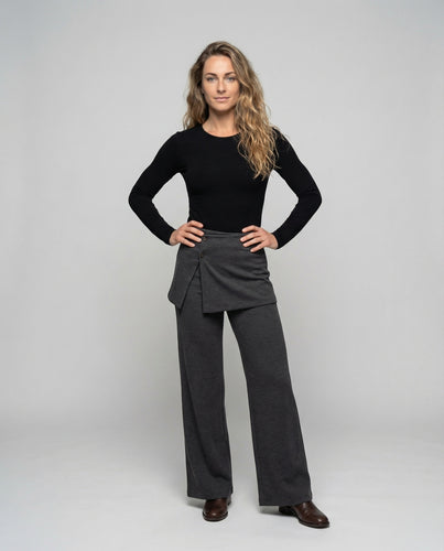 Damen Weite Hose Mini-Wickelblende