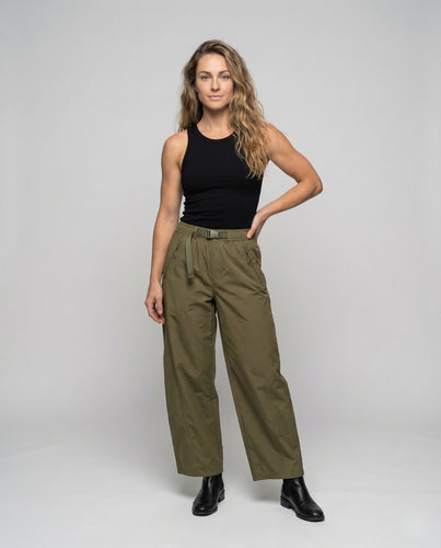 Damen Weite Hose Reißverschlusstaschen