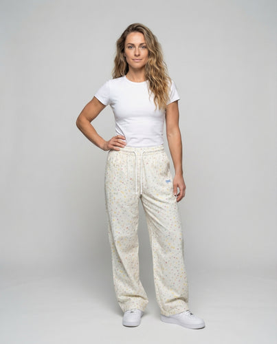 Damen Sternmuster-Loungehose Kordelzugbund