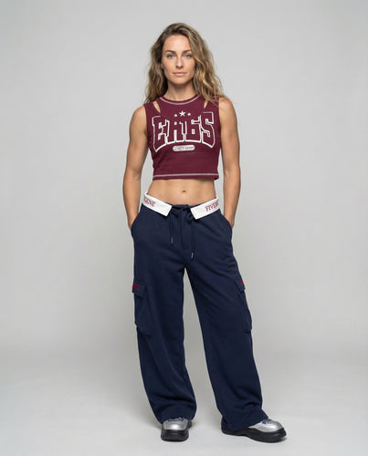 Damen Y2K-Baggy-Cargohose Tiefer Bund