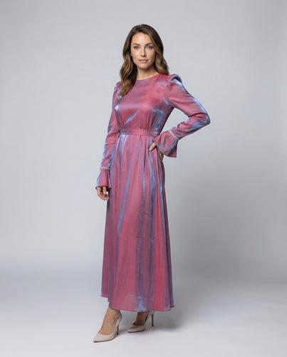 Damen Abendkleid Schiffchen-Ausschnitt Ausgestellte Manschetten