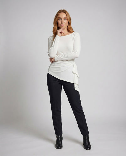 Damen Feinstrick-Top Knotendrapierung