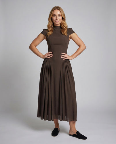 Damen Maxikleid Taillierte Korselett-Passe