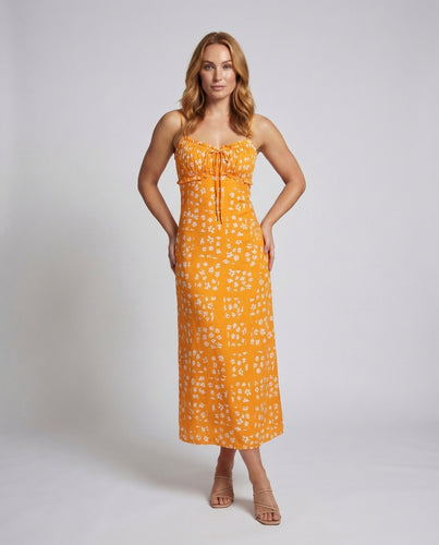 Damen Maxikleid Florale Patchwork-Optik