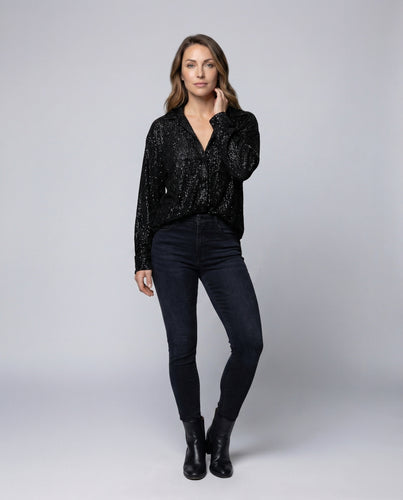 Damen Glitzer-Strickpullover Pailletten-Effekt