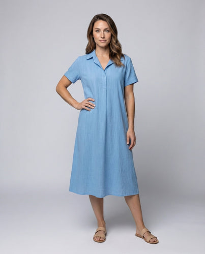 Damen Hemdblusen-Midikleid Weiter A-Linie