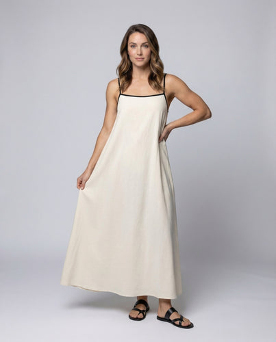 Damen Maxikleid Eckiger Ausschnitt Spaghettiträger