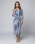 Damen Hemdblusen-Wickelkleid Bindegürtel