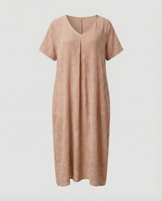 Damen Musselin-Maxikleid Lockerer Kaftan-Schnitt