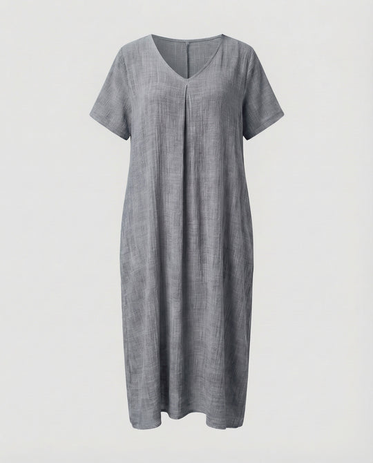 Damen Musselin-Maxikleid Lockerer Kaftan-Schnitt