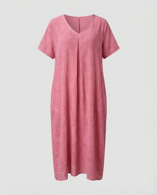 Damen Musselin-Maxikleid Lockerer Kaftan-Schnitt