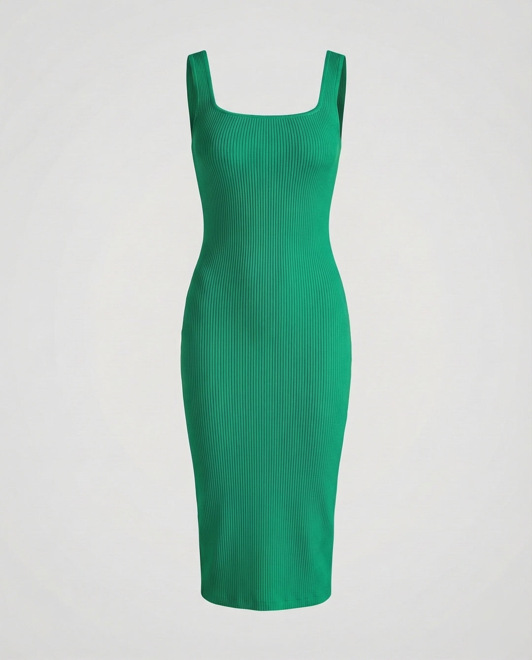 Damen Rippstrick-Midikleid Figurformend