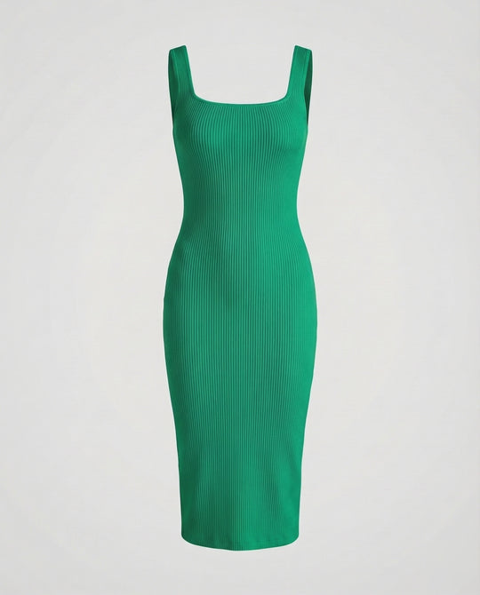 Damen Rippstrick-Midikleid Figurformend