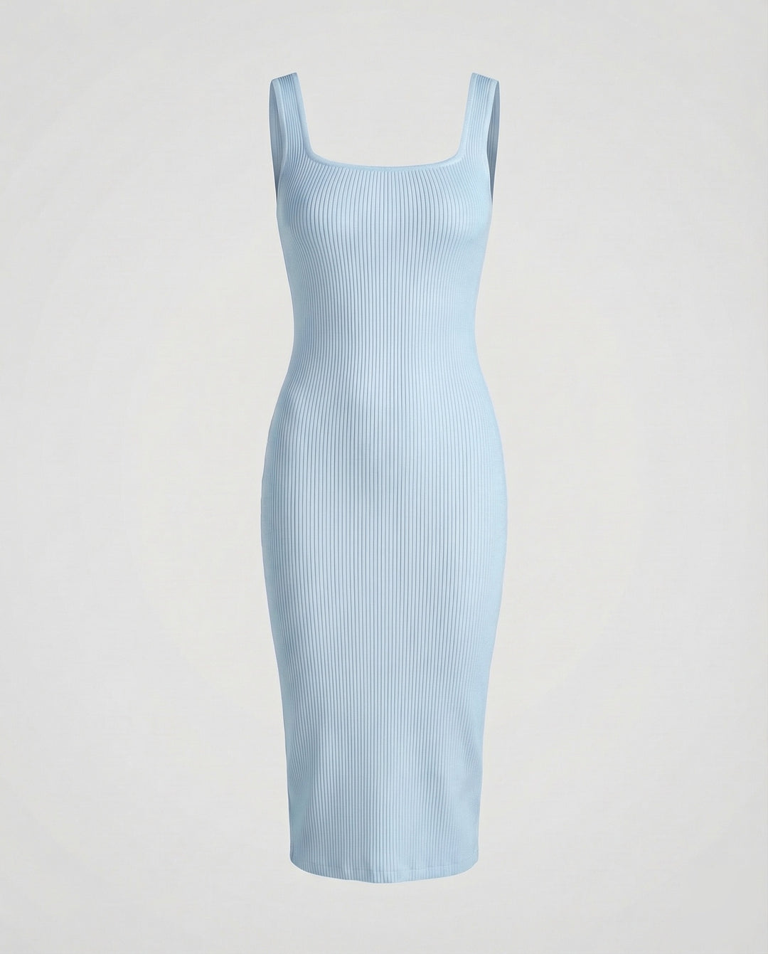 Damen Rippstrick-Midikleid Figurformend