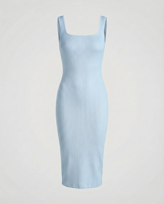 Damen Rippstrick-Midikleid Figurformend