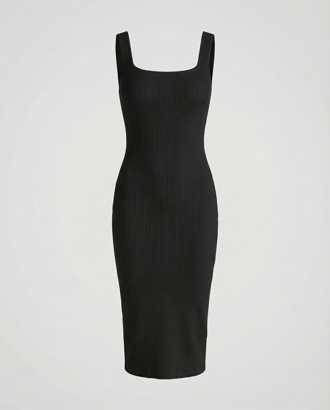 Damen Rippstrick-Midikleid Figurformend