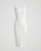 Damen Rippstrick-Midikleid Figurformend