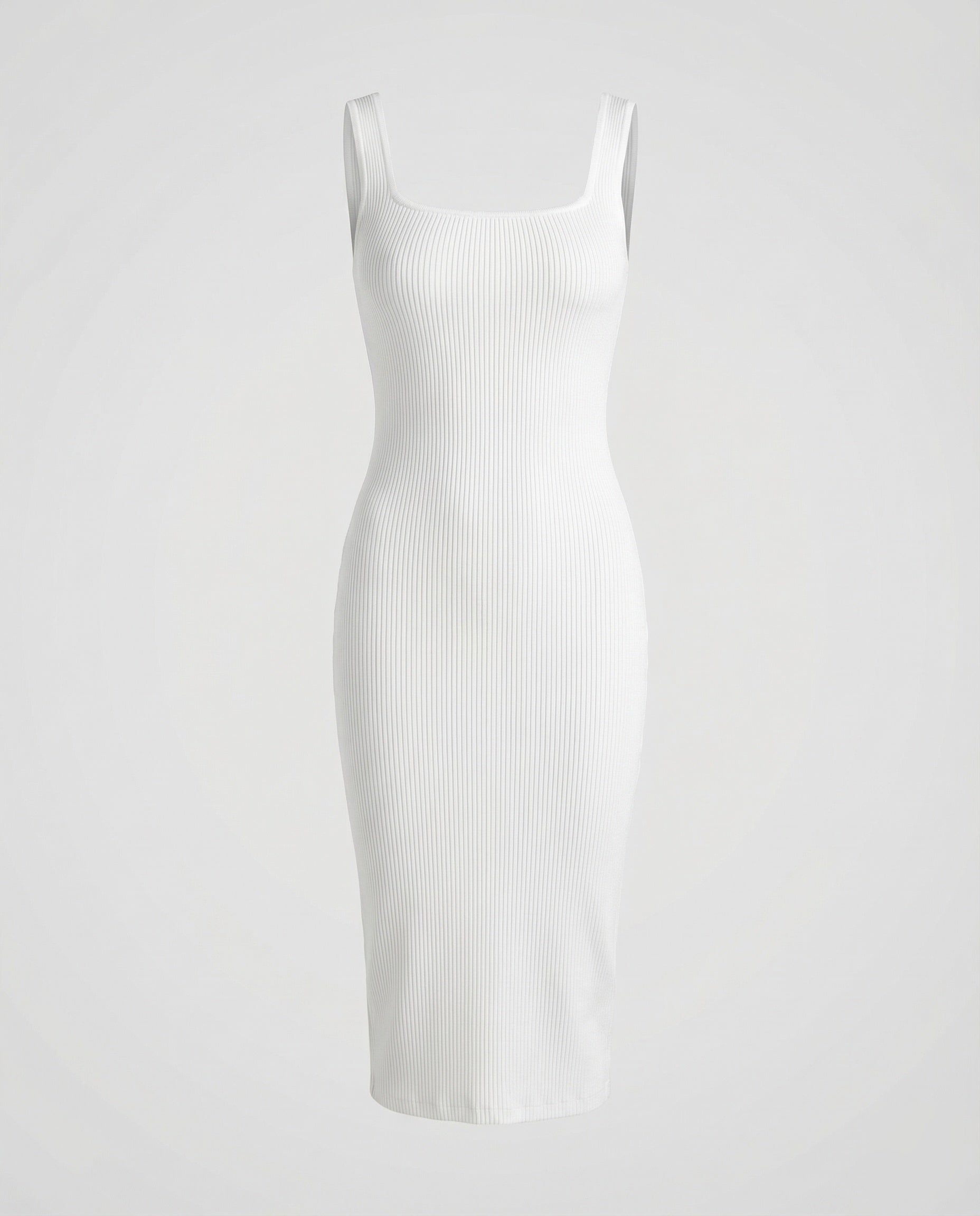 Damen Rippstrick-Midikleid Figurformend