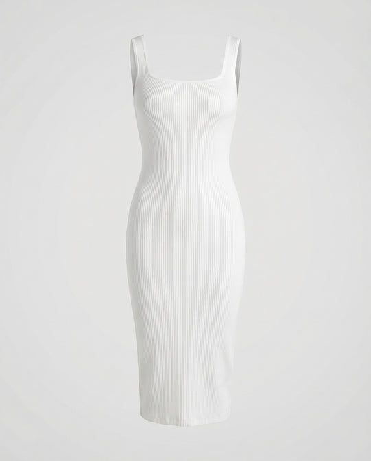 Damen Rippstrick-Midikleid Figurformend