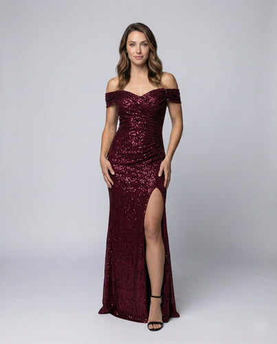 Damen Pailletten-Abendkleid Meerjungfrauen-Silhouette