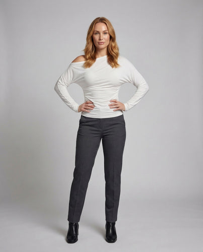 Damen Longsleeve Fledermausärmel Rippbund