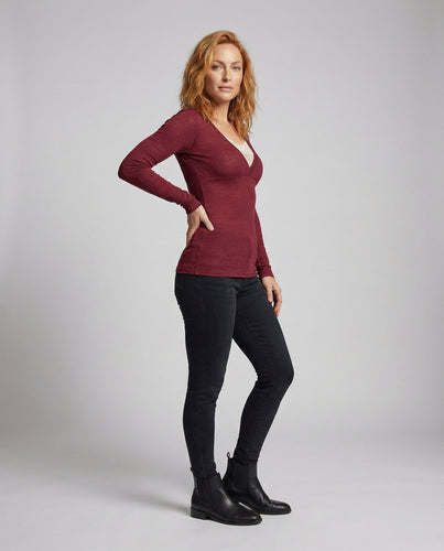 Damen Langarmshirt Spitzen-Unterziehteil