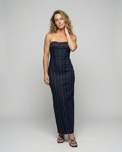 Damen Trägerloses Maxikleid Vorgeformtes Korselett