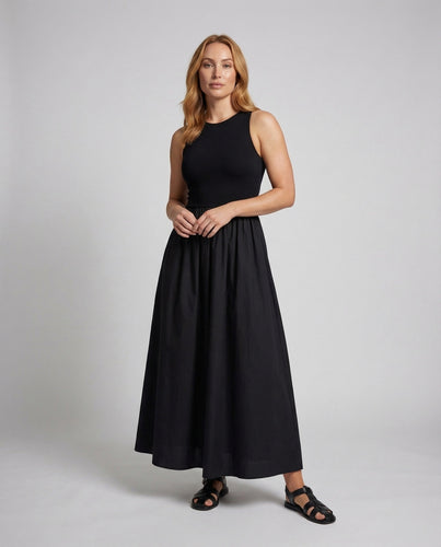 Damen Maxi-Kleid Tank-Oberteil Geraffter Rock