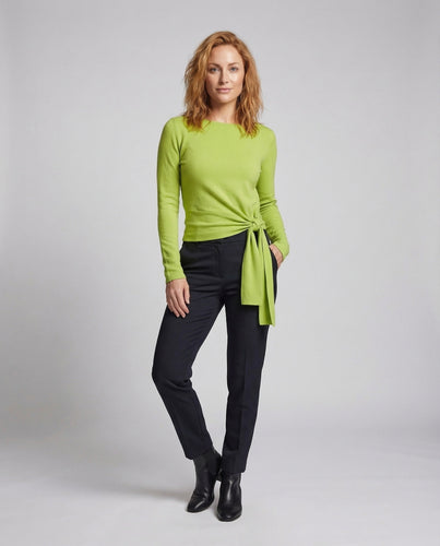 Damen Feinstrickpullover Seitlicher Bindegürtel