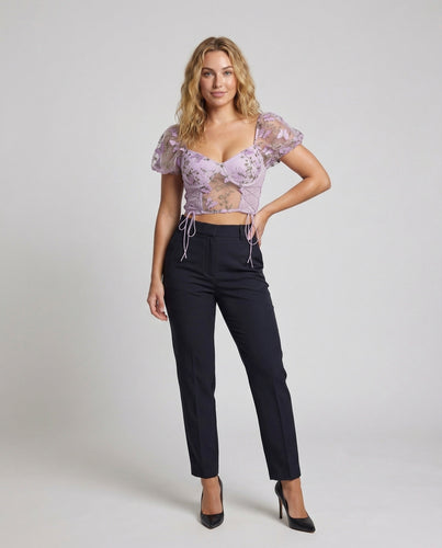 Damen Schmetterlings-Corsage Mesh-Einsätze Bügelcups