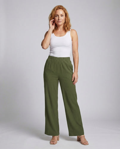 Damen Weithose Strukturjersey Gerader Schnitt