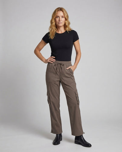 Damen Cargo-Freizeithose Fleece-Futter Tunnelzug