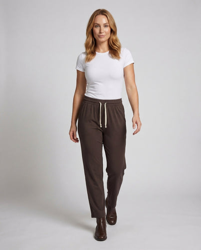 Damen geradlinige Freizeit-Hose aus Baumwoll-Jersey