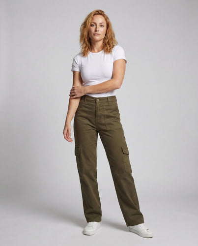 Damen robuste Baumwollcanvas-Cargo-Hose
