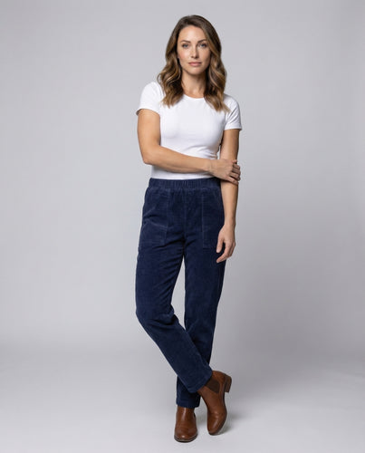 Damen hochgeschnittene Freizeithose mit Beintaschen
