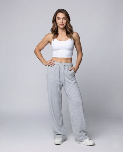 Damen hochgeschnittene Jersey-Palazzohose