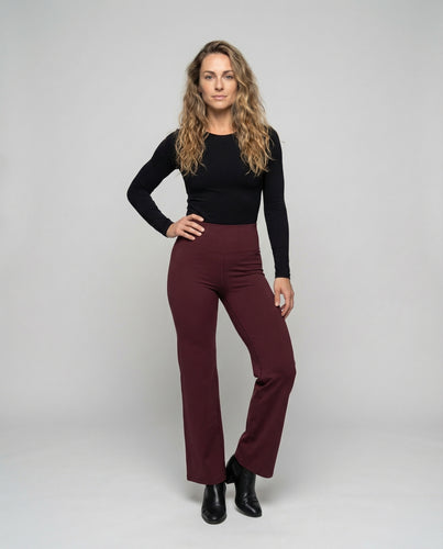 Damen hochgeschnittene Stretch-Palazzohose