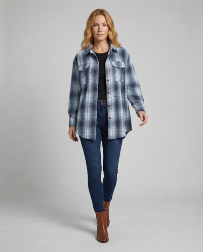 Damen karierte Knotenbluse im Oversize-Stil