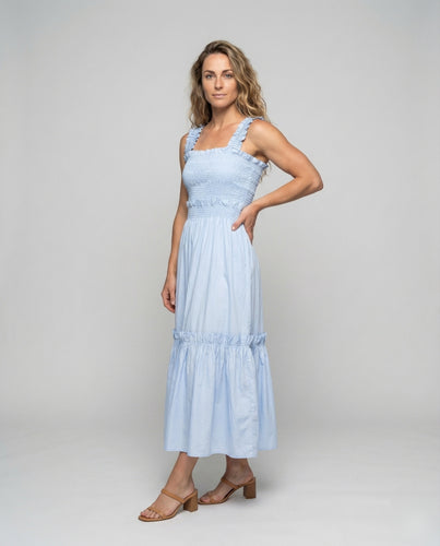 Damen langes Midikleid mit Volantrock.