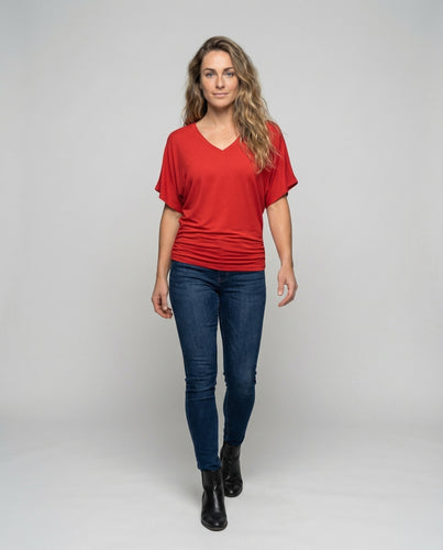 Damen lässiges V-Ausschnitt-Shirt.