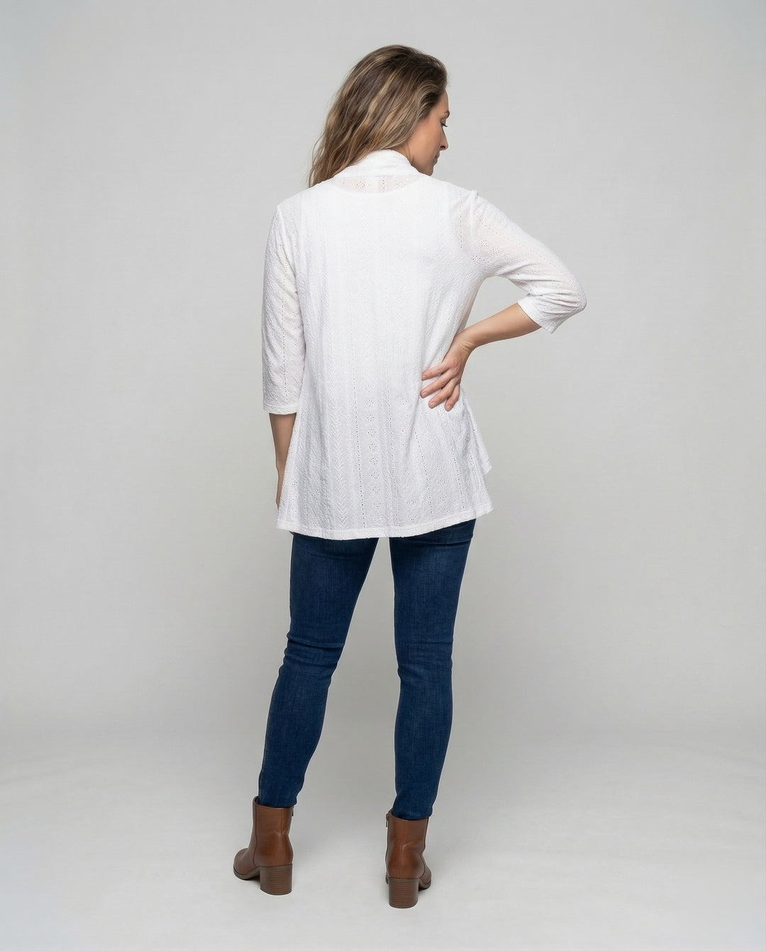 Damen leichte Lochstickerei-Tunikajacke.