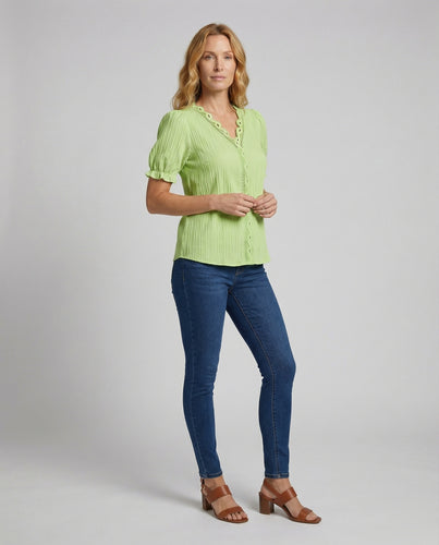 Damen kurzes Carmen-Top mit Wickel-Taillenband