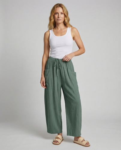 Damen weite Culotte-Haremshose mit Seitentaschen