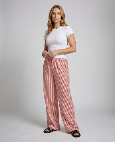 Damen gestreifte Loungehose aus Viskosemix