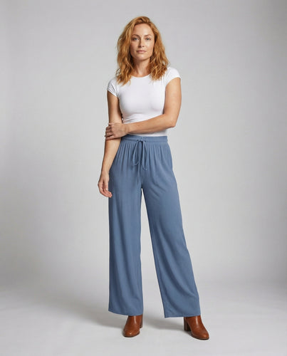 Damen weite Palazzohose mit Smockbund