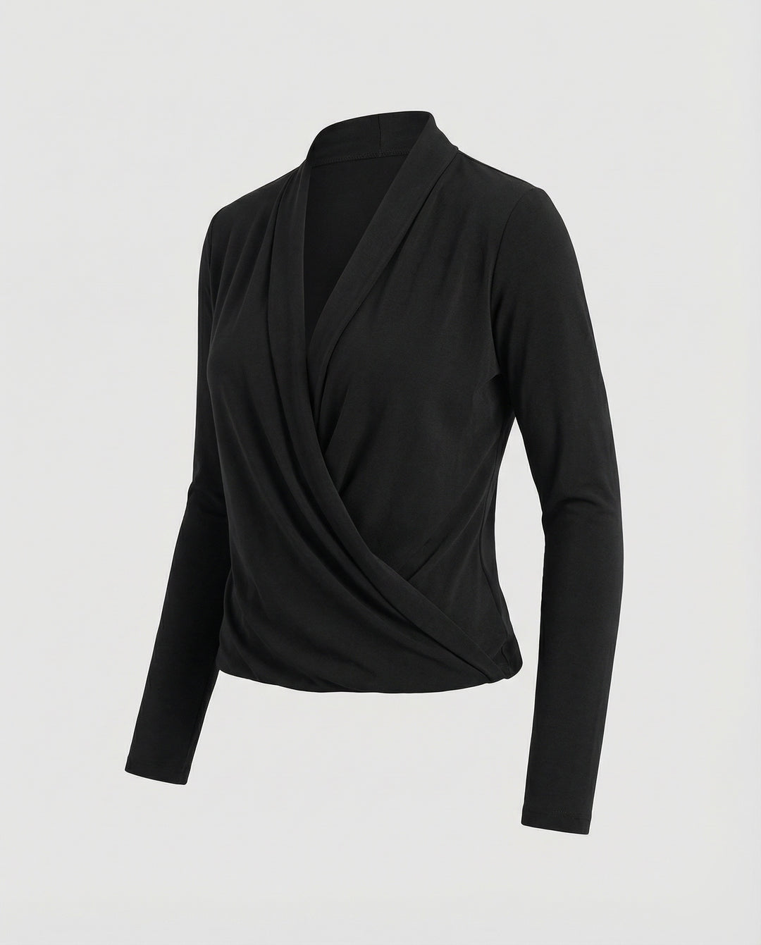 Damen Wickelbluse mit Wasserfalldrapierung