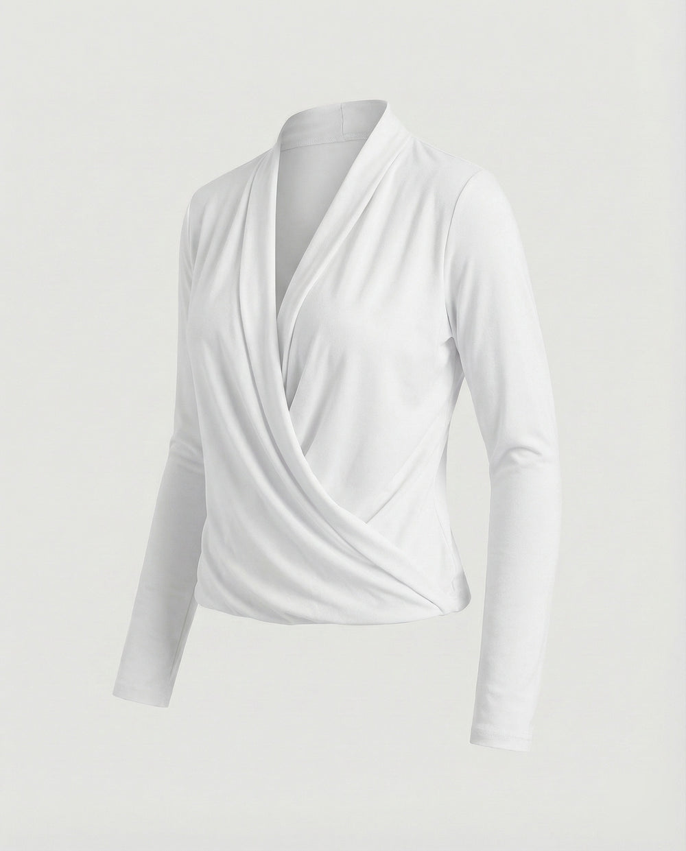 Damen Wickelbluse mit Wasserfalldrapierung