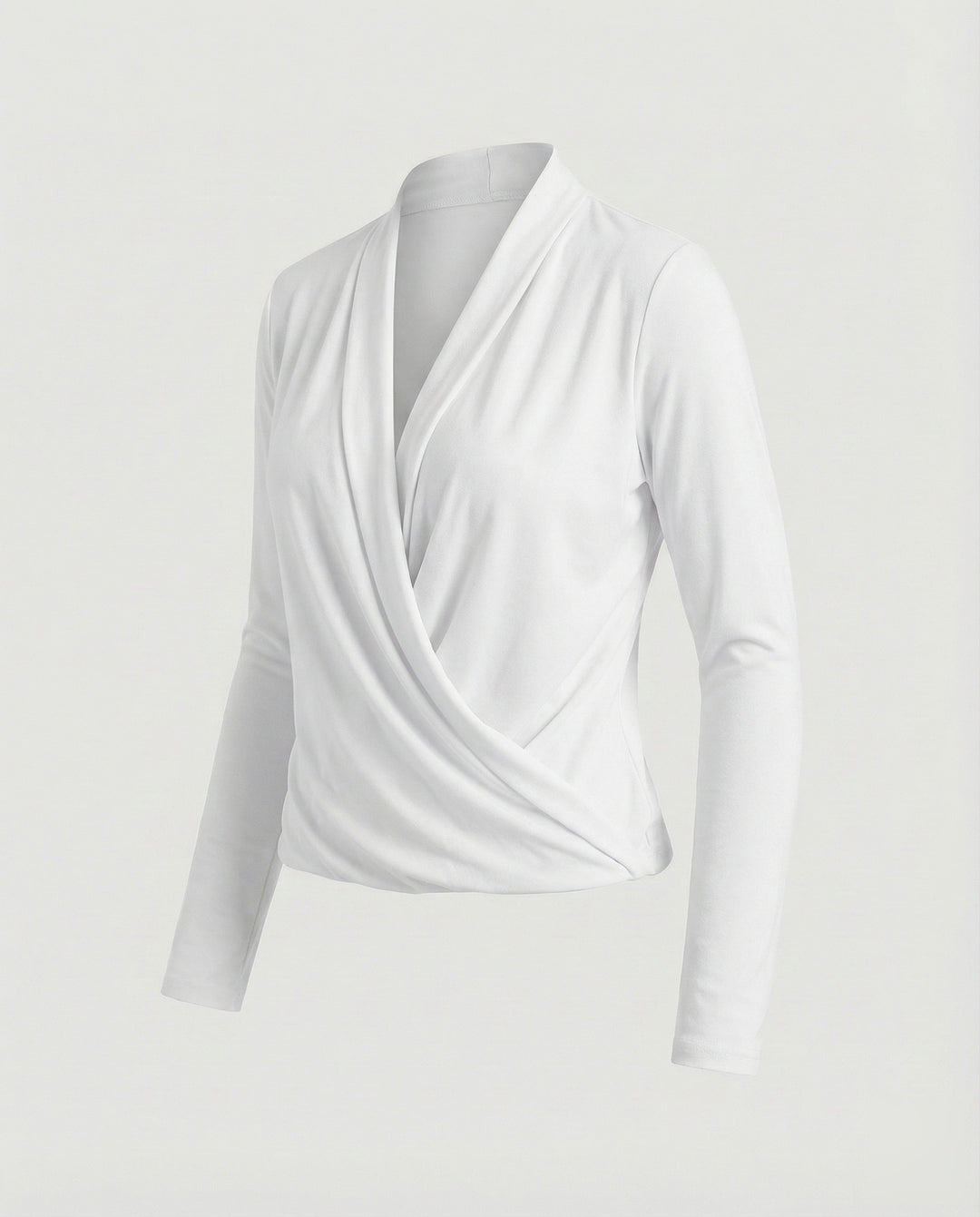 Damen Wickelbluse mit Wasserfalldrapierung