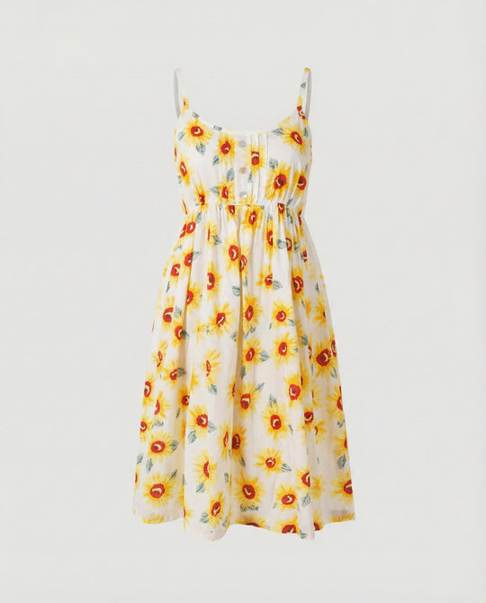 Damen florales Blümchen-Minikleid